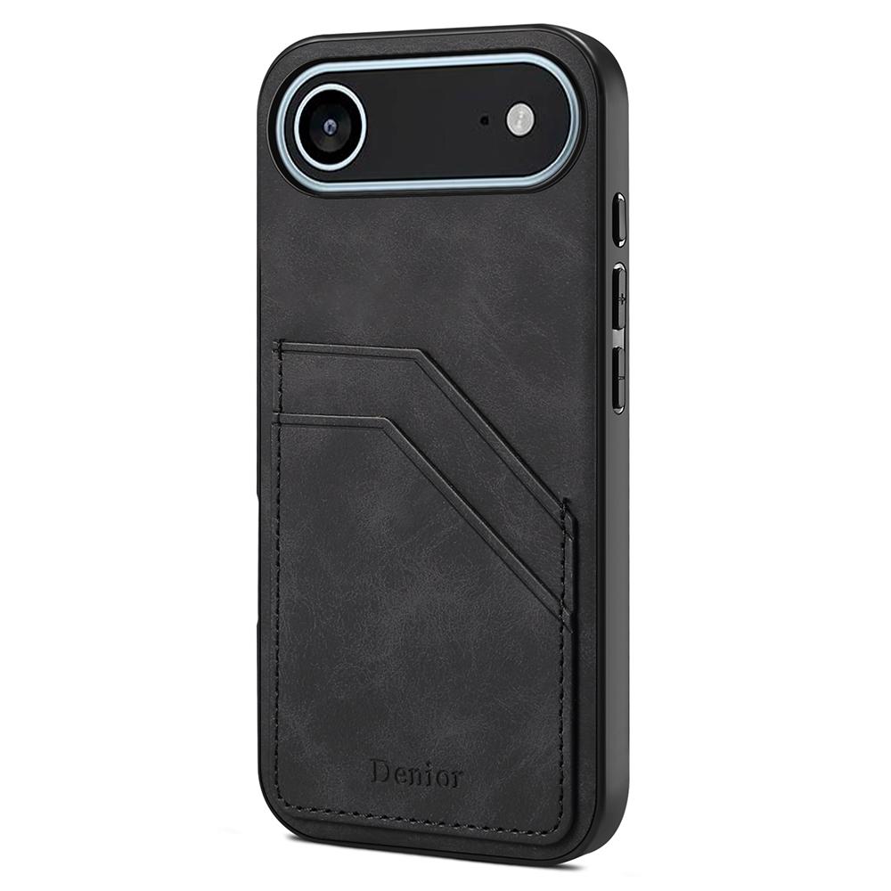 DENIOR For iPhone Air Case Dual Card Slots PU Leather + TPU + PC Phone Cover A