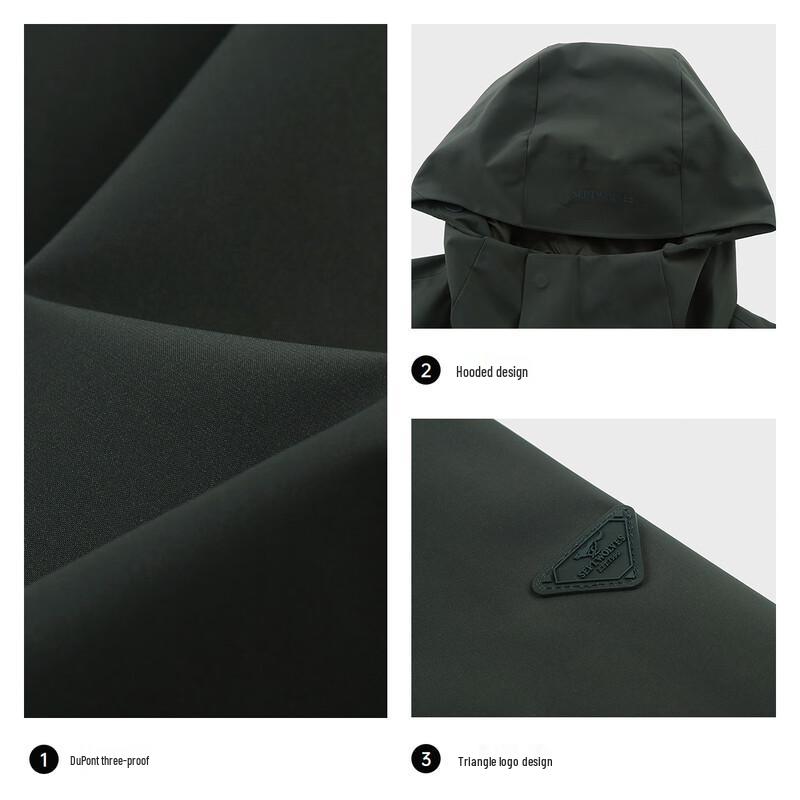 Septwolves Men's DuPont Triple-Protection Hooded Commuter Jacket