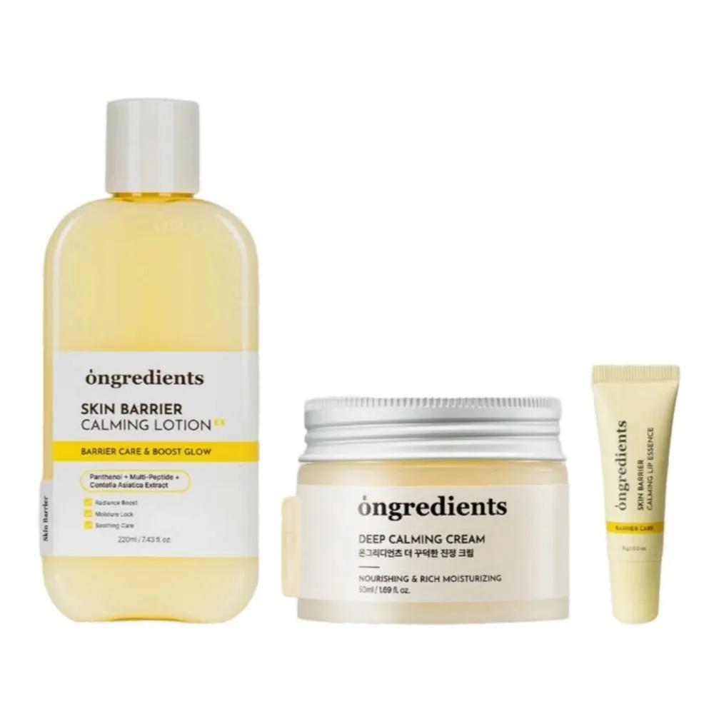 

Ingredients: Calming Lotion 220ml, Soothing Cream 50ml, Lip Essence 6g (1 Set)