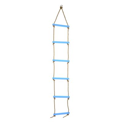 Outdoor Plastik Sechs Abschnitte Kinder Kletterseil Leiter Spielzeug Trainingsgerät (blau)