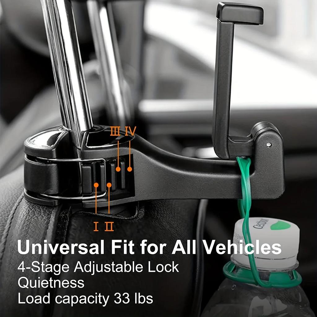 Universal Car Bracket Hook Multi-Function Hanging Storage Mobile Phone Holder Rear Seat Hanger Hook for Bag Purse Cloth Grocery