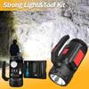 Multi Functional Flashlight Rechargeable Outdoor Searchlight USB Charging with Toolbox for Emergency Situations