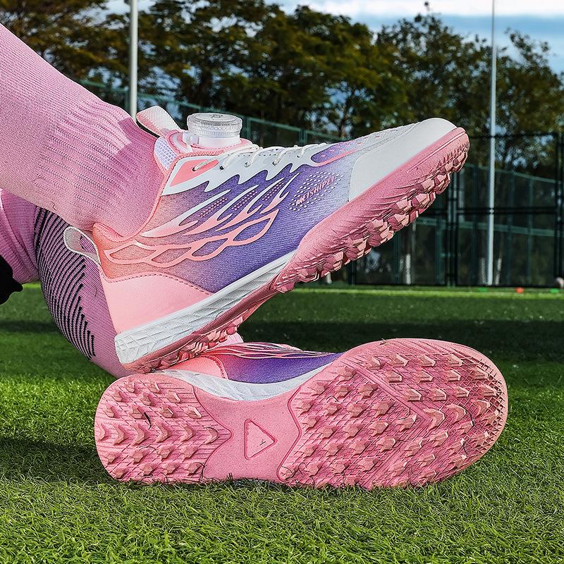2025 new children's rotating buckle football shoes boys and girls TF broken nails primary and secondary school students training competition sports s