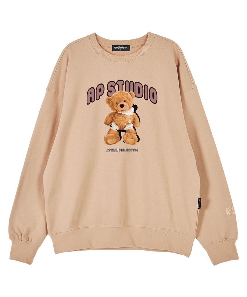 ASTRAL PROJECTION Baby Beardoll Oversized Drop Shoulder Sweatshirt_Peach