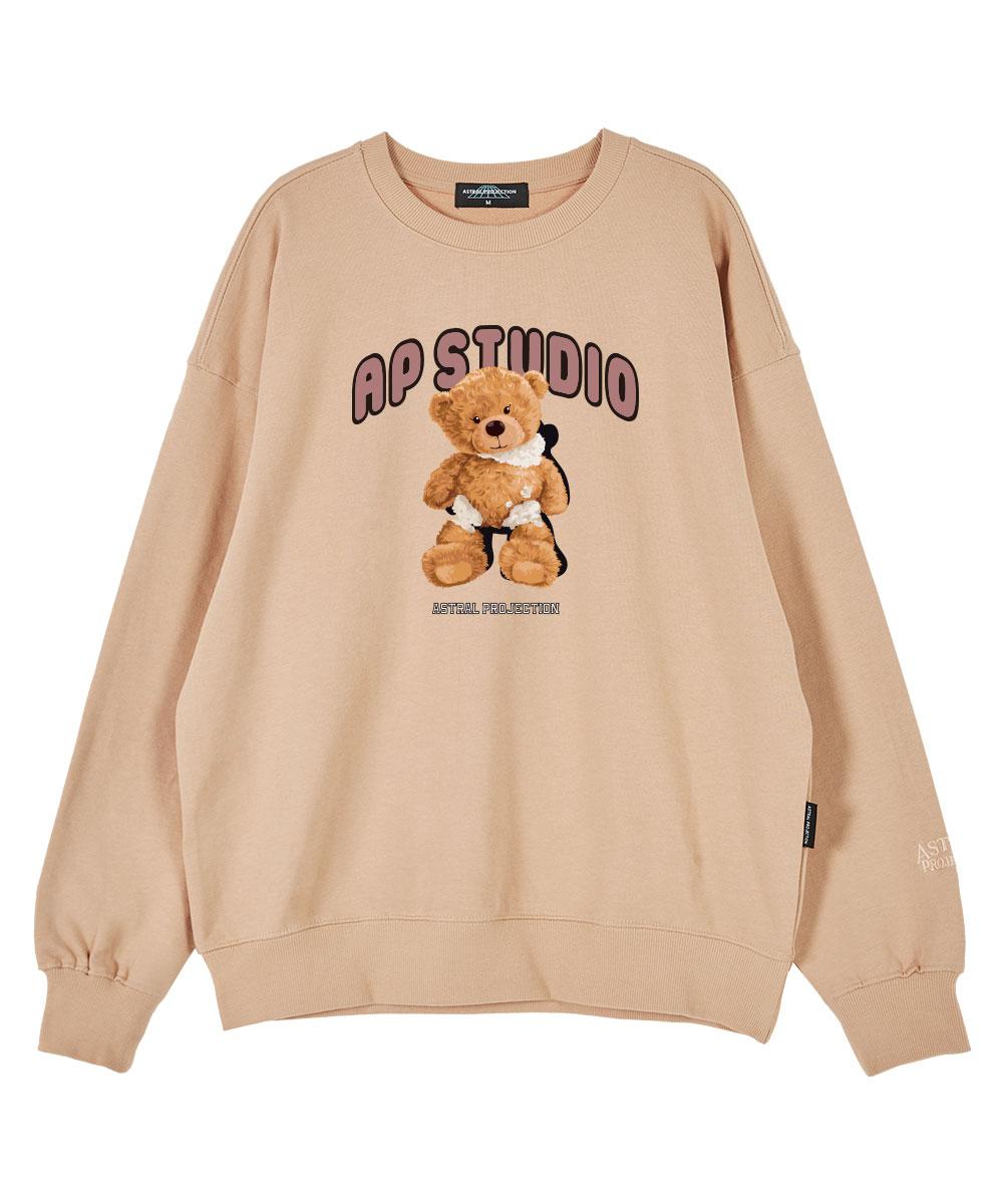Astral Projection Baby Beardoll Oversized Drop Shoulder Sweatshirt_Peach L