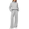 Women's Two-Piece Set: Oversized Half-Zip Sweatshirt & Wide-Leg Sweatpants