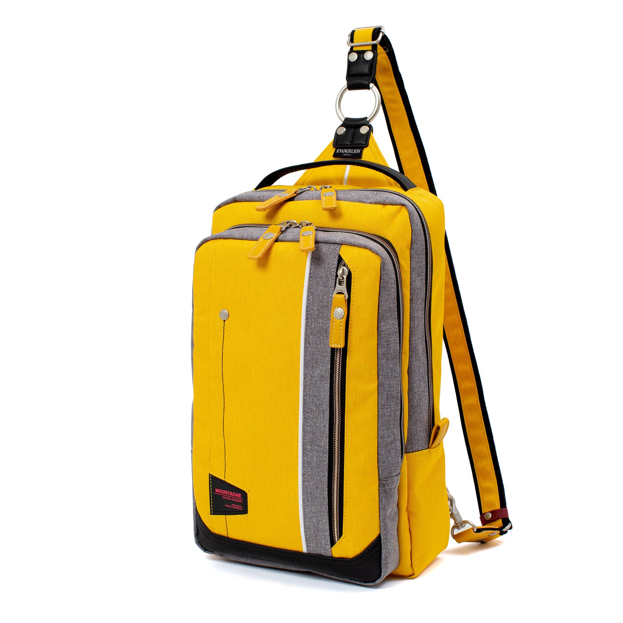

Evangelion collaboration 2WAY body bag backpack large capacity A4 heathered polyester synthetic leather [Mustache] JEV-4001 (Mustard)