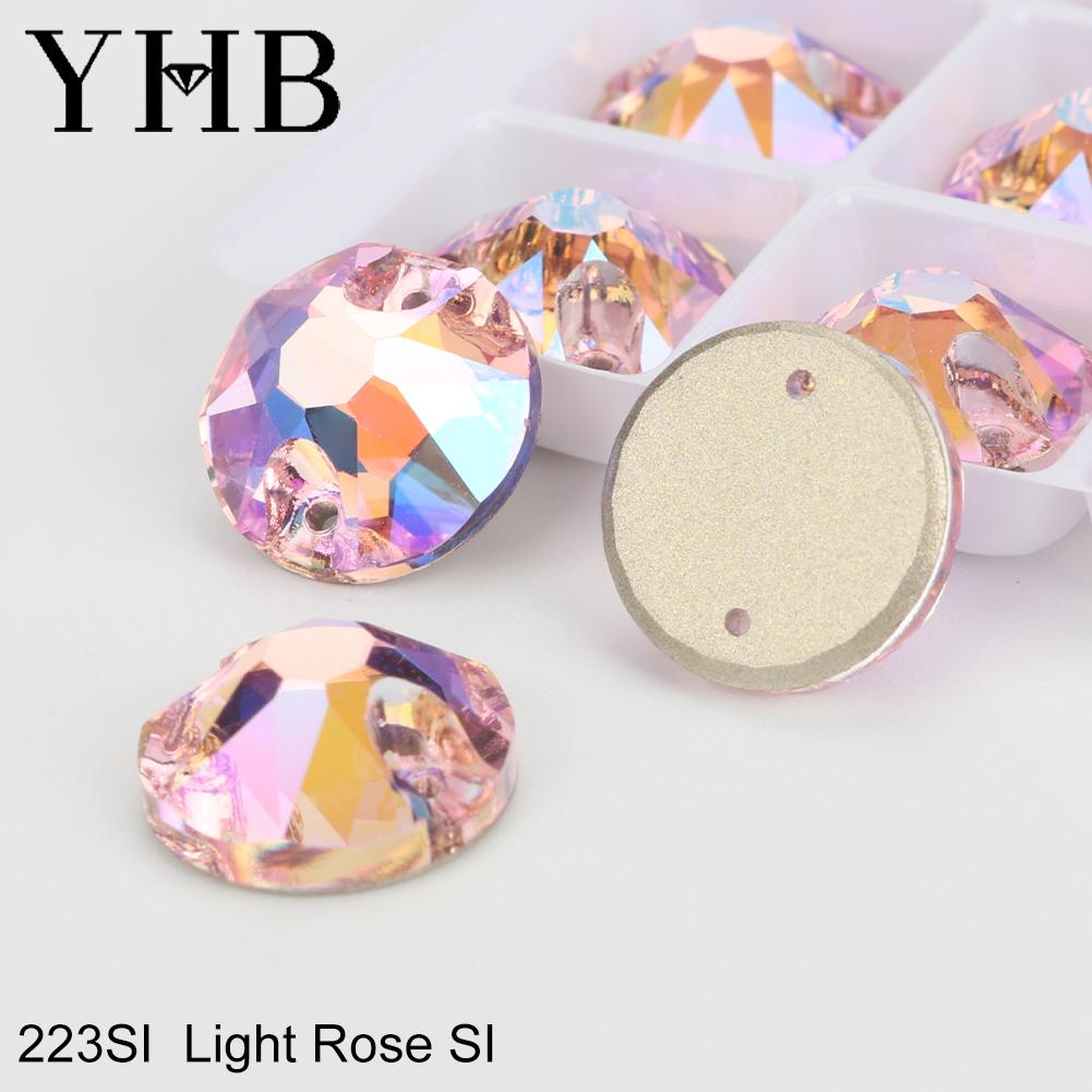 YHB Top Quality XIRIUS Glass Crystal AB Moonlight Sewing Stones Flatback Sew on Rhinestones For Garment Clothes Bags