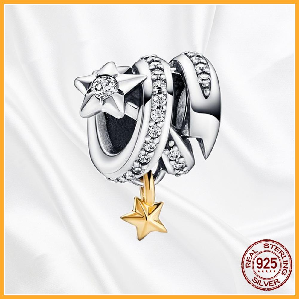 Authentic Sparkling Plata Copper Dangle Charms Fit Original Bracelet Beads Pendant Women Diy Jewelry Gift