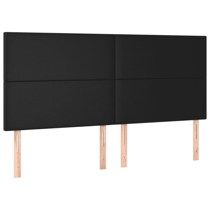 Tête de lit - MAISON EXCLUSIVE - 160x5x118/128 cm - Similicuir noir - LED intégrée multicolore - Hauteur réglable