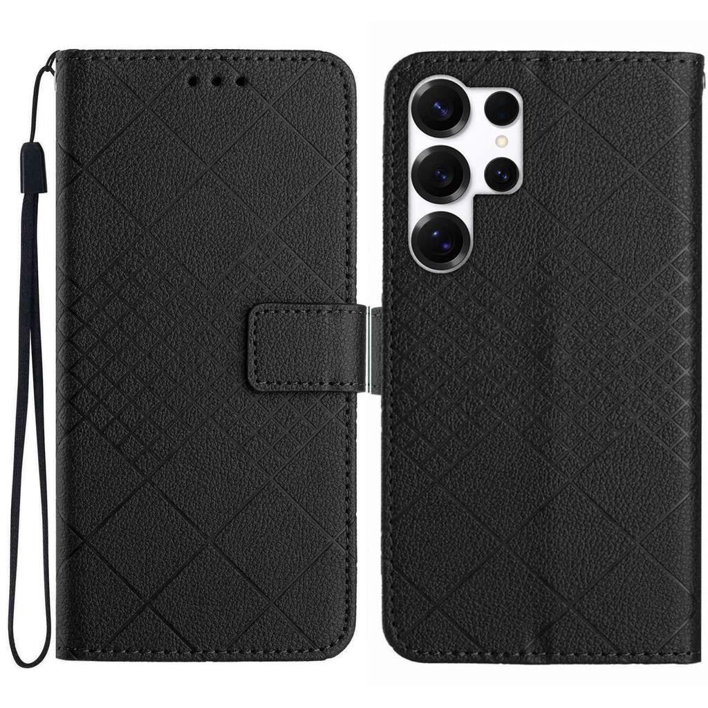 For Samsung Galaxy S26 Ultra Case Wallet Imprint PU Leather Flip Folio Phone Cover