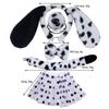 Girls Adult Children Cute Plush Anime Spotted Dog Ears Funny Animal Costume Cosplay Props Headband Skirt Nose Tail
