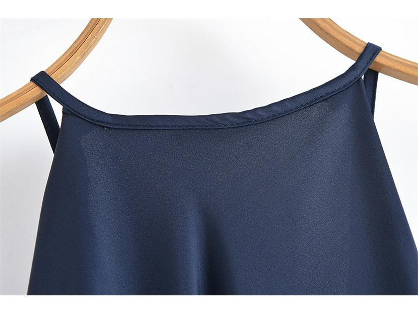 Vestido de Verano sin Mangas con Textura de Seda y Hombros Descubiertos - Estilo Europeo y Americano