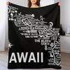 Hawaii Map Throw Blanket Soft Cozy Blanket for Pet Kids Adults