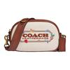 Camera 19 Garden Embroidery Badge Print Canvas And Calfskin Camera Bag Women Shoulder Bag White C2764-B4NA