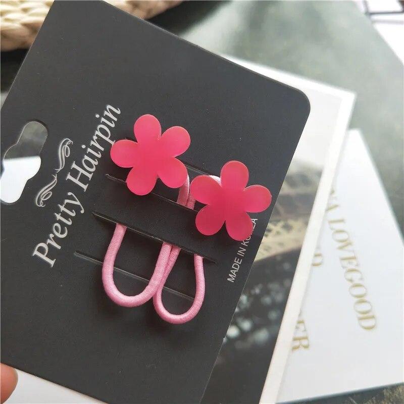 2pcs Elastic Hair Bands for Baby Girls Candy Color Hair Ring Hair Rope Children Headwear Kids Toddler Accessories