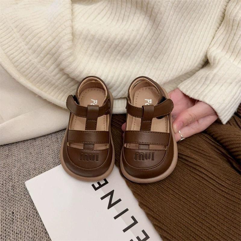 Baby small leather shoes hollow soft sole summer sandals girls T-shoes - years old soft sole comfortable baby shoes