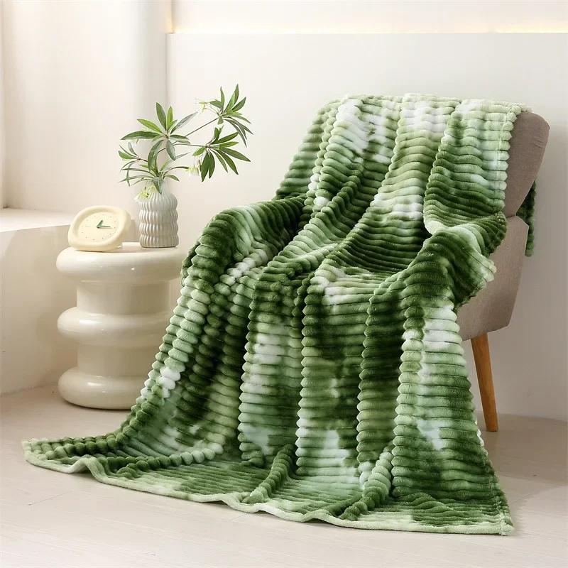 Soft Plush Fleece Throw Blanket Ultra Warm Cozy Blanket for All Seasons Comfortable Air Conditioning Nap Lunch Break Home Decor