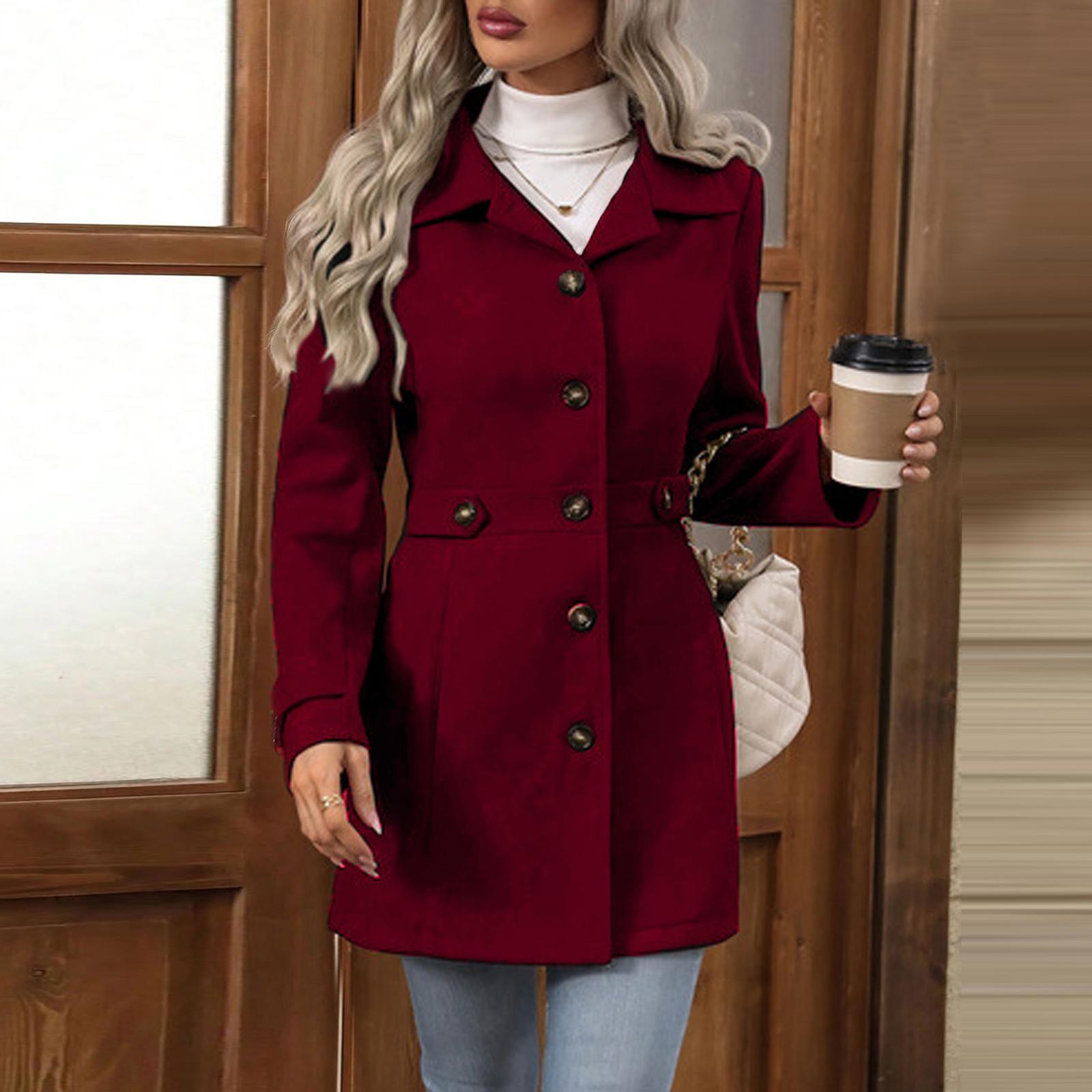 

Женские блейзеры для работы, куртки, нарядные, с длинным рукавом, деловые повседневные наряды, рабочие блейзеры M винный