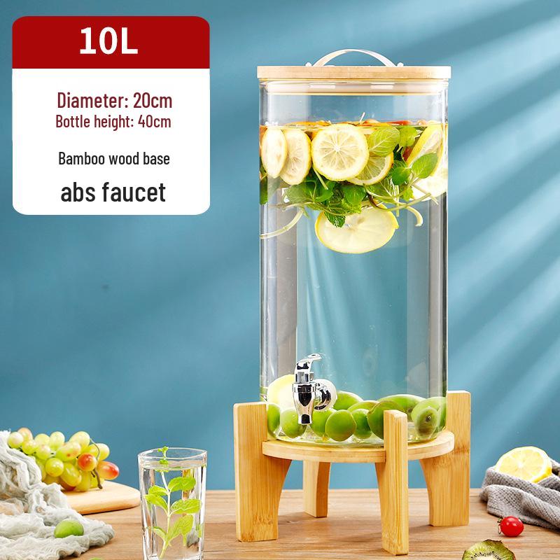 Žáruvzdorná skleněná láhev na kvašení vína s kohoutkem – Ideální pro víno, ovocný čaj, léčivé nápoje a nápoje k samoobsluze