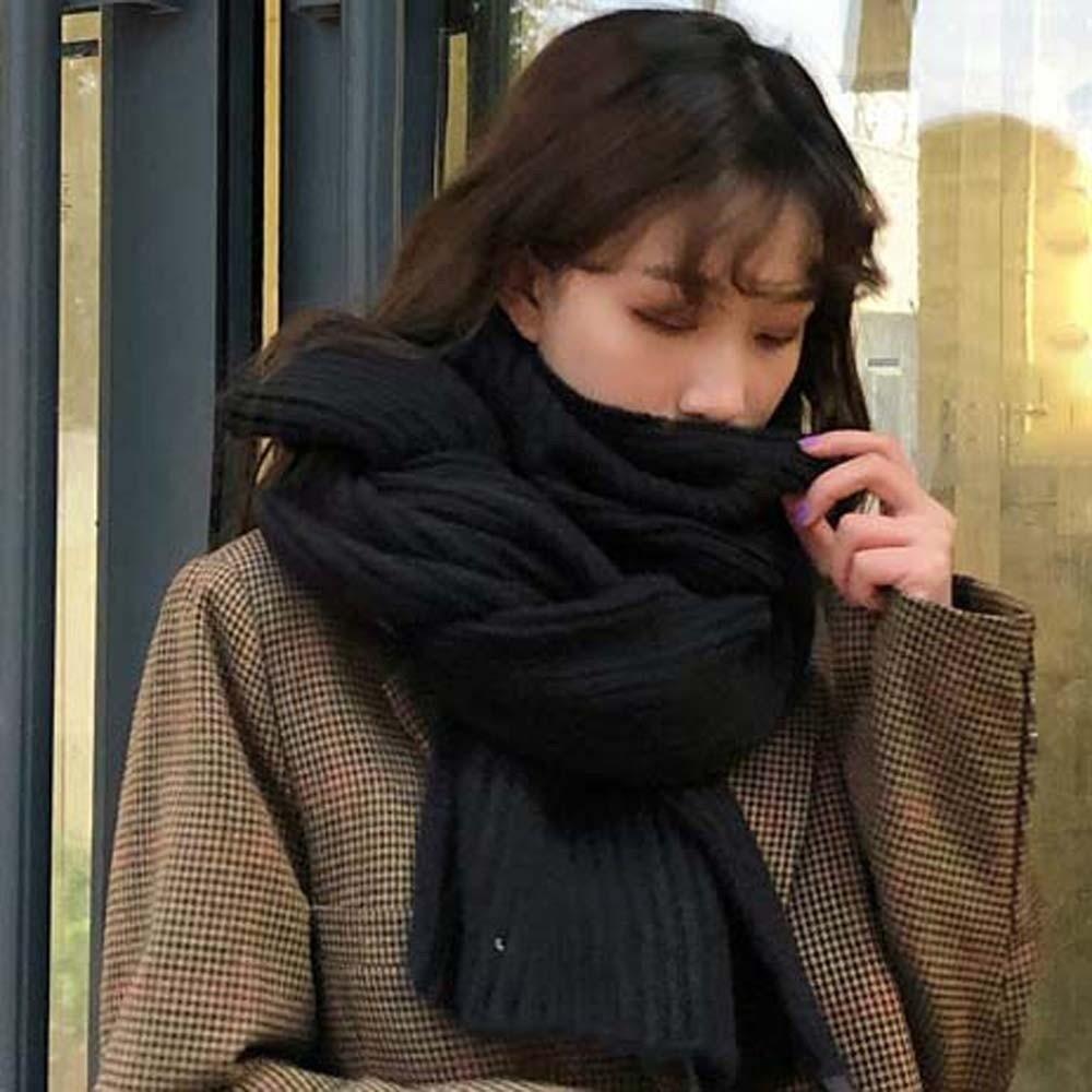 Acrylic Fibers Knitting Wool Scarf Polyester Winter Warmer Scarf  Windproof