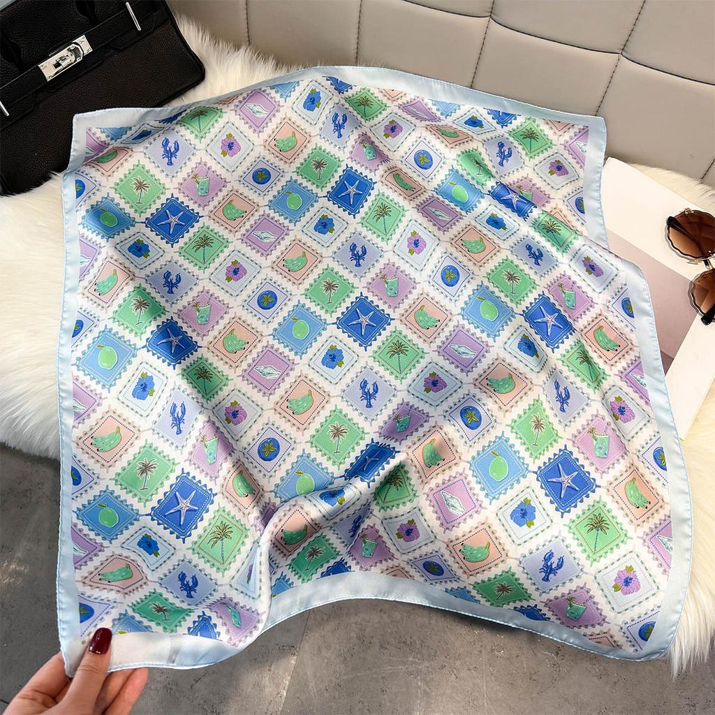 Fashion Square Fashion Foreign Style Small Silk Scarf Women'S Headband Decorative Scarf Dual-Purpose Small Square Scarf New Scarf