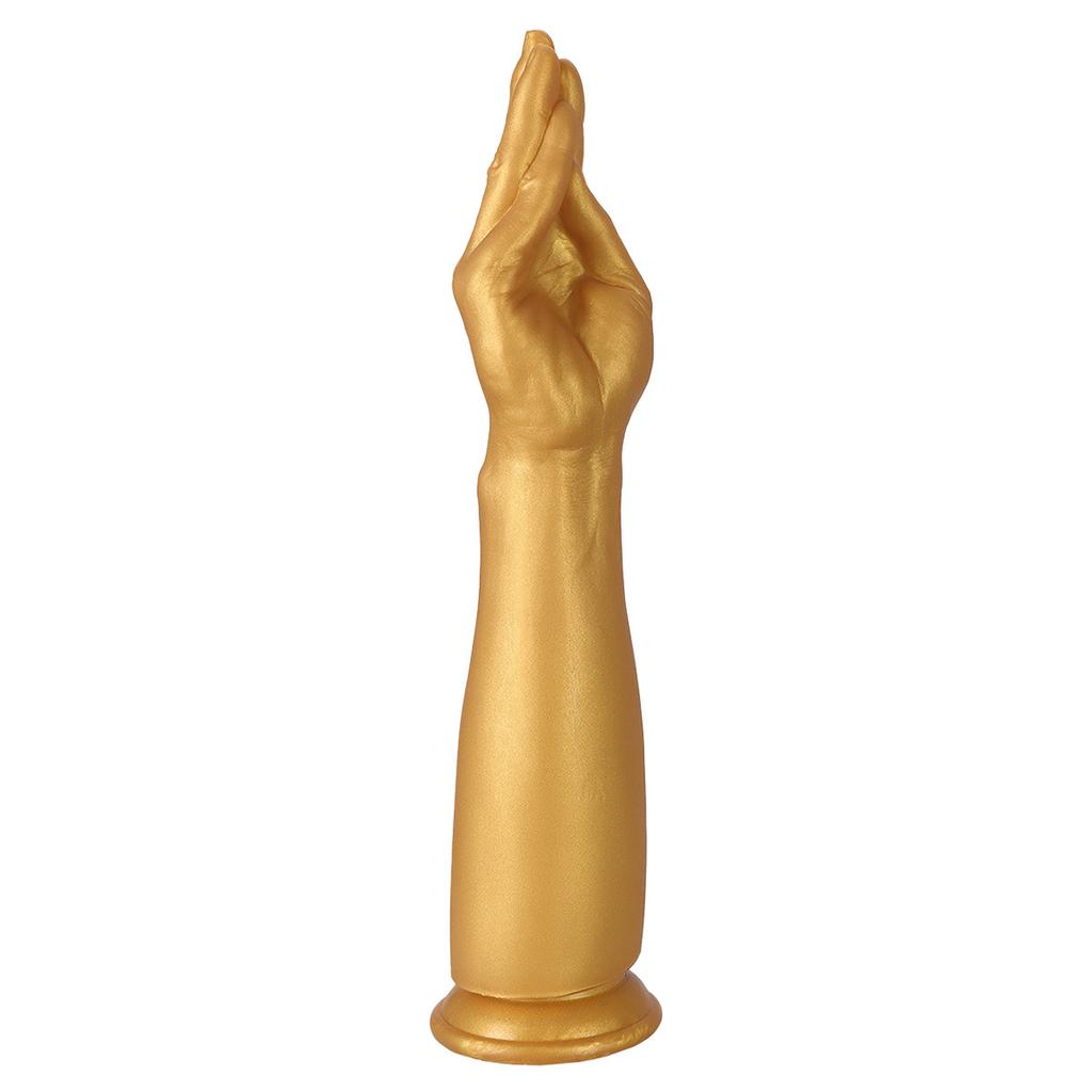 Golden Silicone Hand Fist Anal Plug For Male And Female  Rear End Masturbation Sex Toy  SM Anal Dilator  Oversized Fake Arm