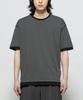 BEGIN202 Cover Stitch Layered T-Shirt [Gray X Black]
