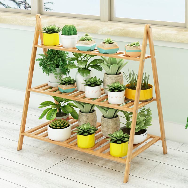 Foldable Bamboo 3-Tier Plant Stand