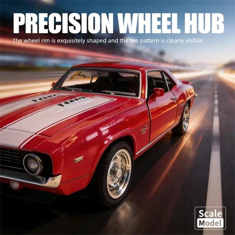 MAKEDA 1:36 Chevrolet Camaro SS 1969 Diecast Modellauto, zu öffnende Türen, Rückziehmotor Muscle Car, Sammlerstück Kinderspielzeug Geschenk