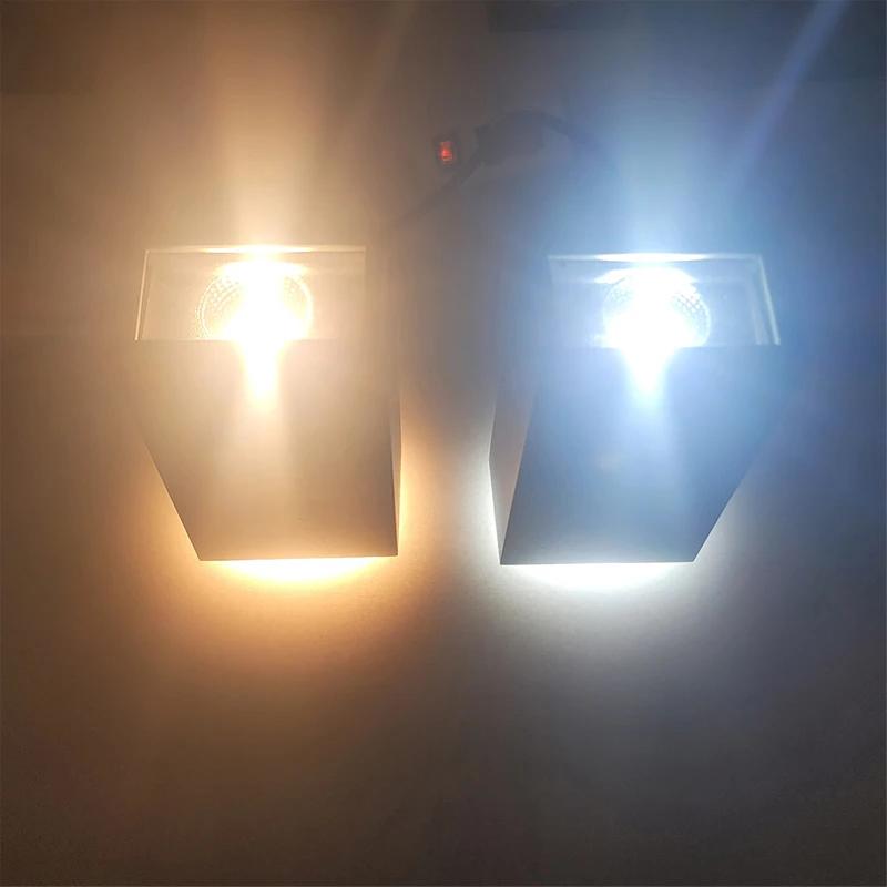 Modern Minimalist Double Headed Wall Lamp Rectangular Pure Black Corridor Staircase Lighting Outdoor Waterproof IP65 Garden Lamp