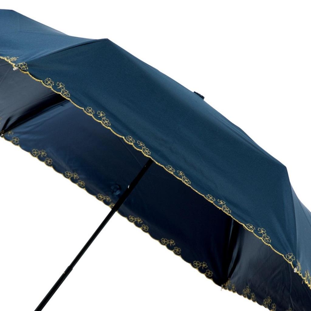 Moonbat Folding Parasol for Suitable for Sunny and Rainy UV Clover Scallop Blue [Esta] Women, Days, Protection, Design, 31-230-30262-05