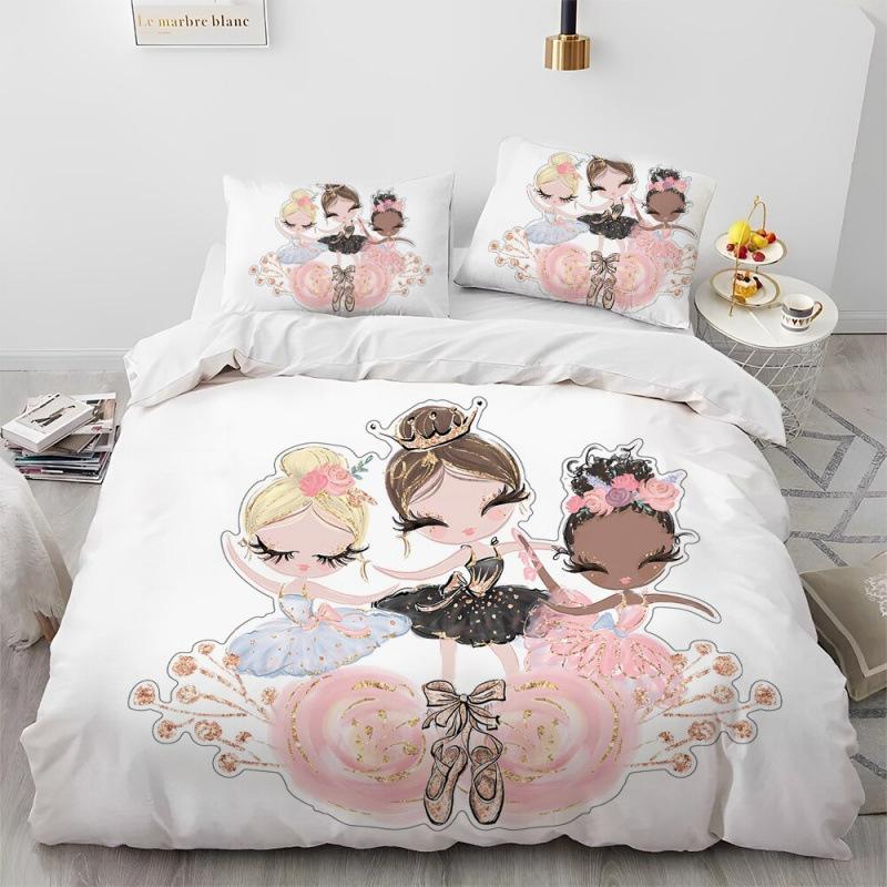 

Girls Ballet Dance Duvet Cover Three-Piece Bedding 3D Printed Sheet Quilt Cover Pillowcase 70*133