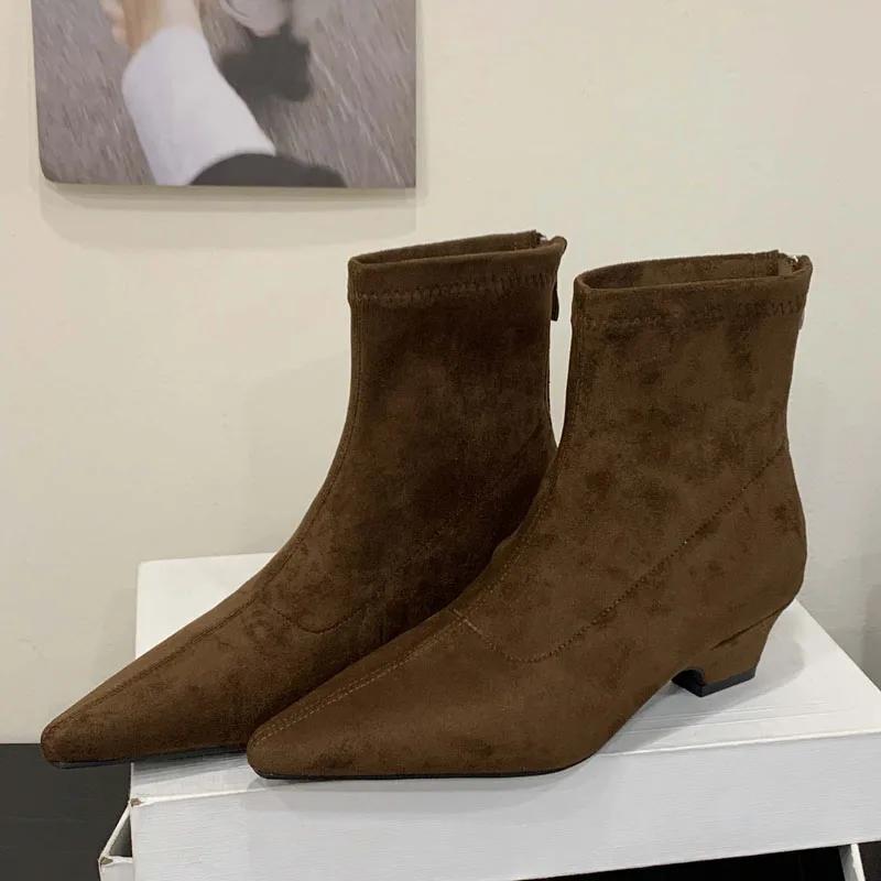 Fashion Eilyken Autumn Winter Designer Leopard Print Ankle Boots Women Fashion Pointed Toe Square Low Heels Zipper Shoes Botas Mujer