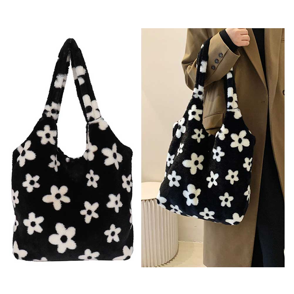 

Женская повседневная сумка через плечо, большая вместимость, дорожная сумка, однотонная, пушистая, подмышечная сумка, модная сумка для отдыха на открытом воздухе