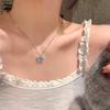 Yousheng Women Necklace Faux Crystal Single/Double Layer Butterfly Pendant Adjustable with Extended Length Prom Party Neck Jewelry Wedding Choker