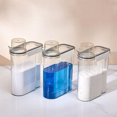 3L Laundry Detergent Dispenser Sealed Transparent Laundry Detergent Can Leak-Proof with Lids Liquid Laundry Container