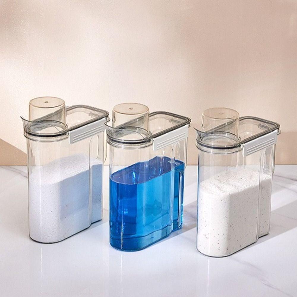 Transparent Laundry Detergent Dispenser 3L Laundry Detergent Can Storage Box Kitchen