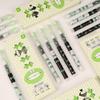 4Pcs Cute Cartoon Straight Liquid Type Ball Pens 0.5mm Black Drawing Neutral Pen Signature Pen Student School Office Supplies