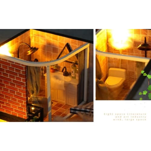 Fashion Alley Miniature Dollhouse Kit, Literary Utopia, Handmade Kit for Beginners, Includes Acrylic Case (TD43+Z)