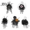 Romantic Party Wrist Flower Gothic Corsage for Halloween Party, Black Wedding Corsage, Decorative Floral Bracelet Prom Accessory Day of The Dead Prom,