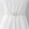 Korean Version of Women's Rhinestone Pearl Waist Chain Fashion Dress Decorative Elastic Waist Belt Women's Sweet Flower Elastic Waist Seal