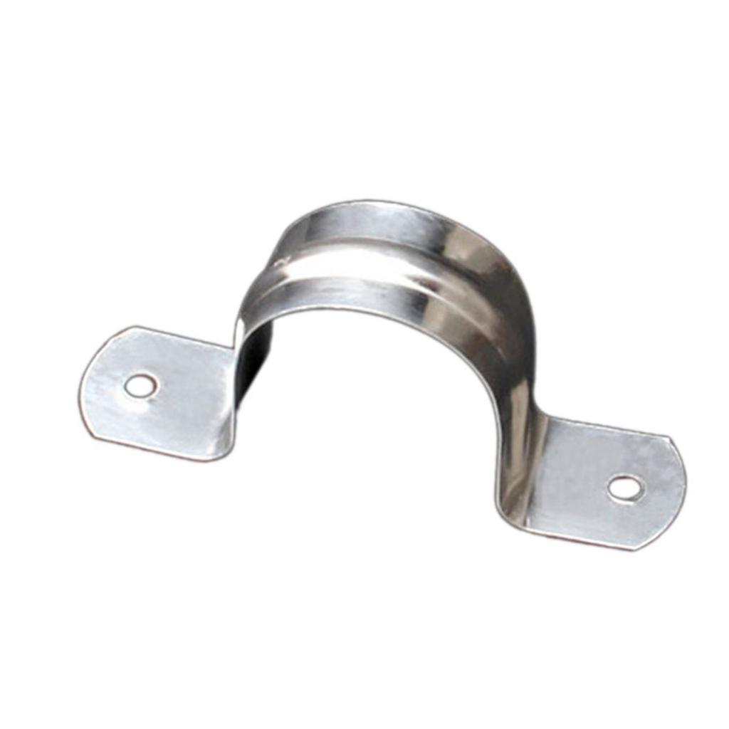 100/50Pcs Stainless Steels Rigid Pipe Strap Clamps Two Hole Strap Bracket Thickened Pipe Mounting Clamp Easy To Installation