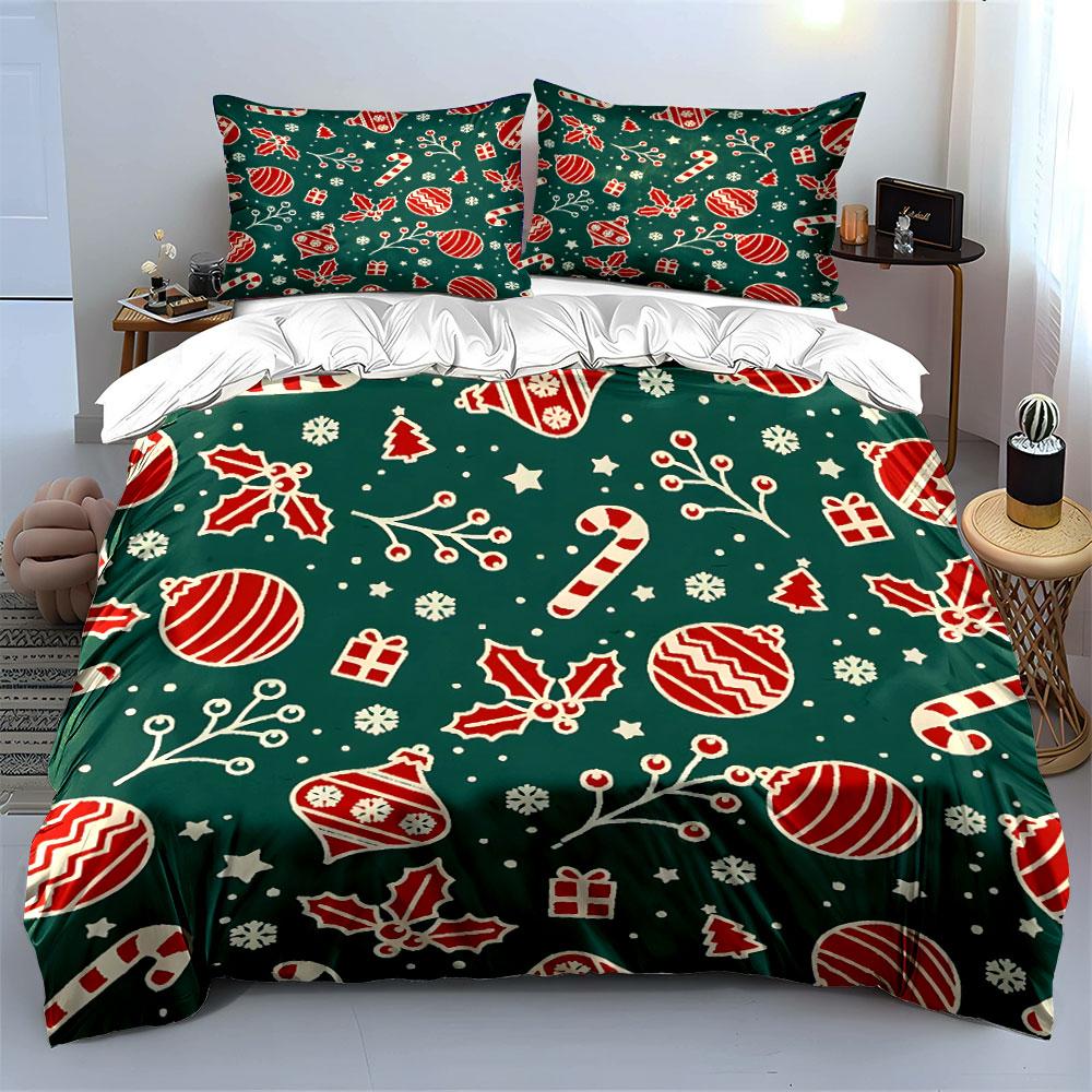 Festive Holiday Charm Bedding Sets Duvet Cover Sets Duvet Covers Pillowcases(1*Duvet Cover 2*Pillowcases Without Duvet Insert)