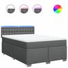 Maison Exclusive - Sommier à lattes de lit avec matelas Gris foncé 160x200cm Tissu