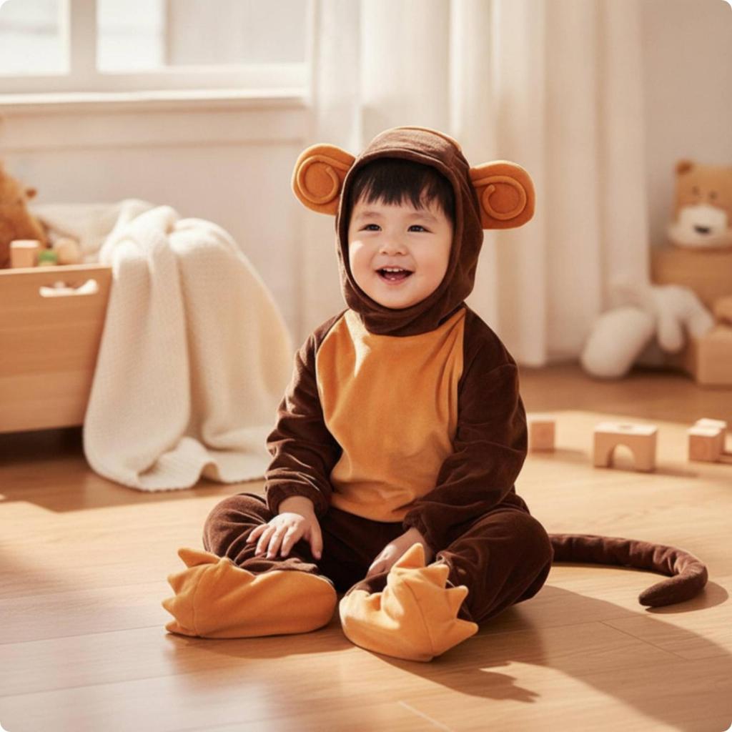 Monkey Costume Playful Animal Jumpsuit Fun for Children