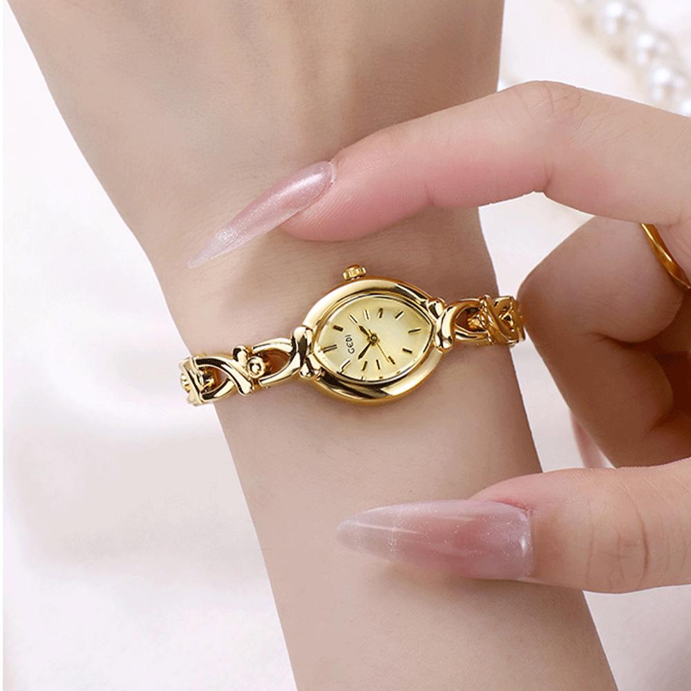 GEDI Women's Watch Vintage-Inspired Chain Strap Timepiece Light Luxury Commuter Style Versatile Women's Quartz Wristwatch