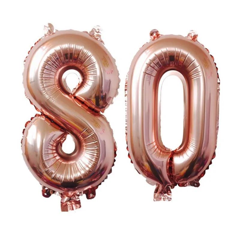 32 Zoll Gold Silber Zahlen Folienballons 10 20 30 40 50 60 70 80 90 Jahre Alt Kind Erwachsener Geburtstag Jubiläum Party Dekoration