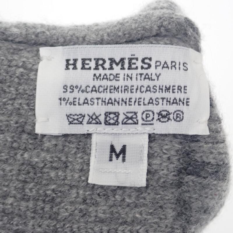 HERMES  H232006G_G1S M  Gloves Charbon/gray cashmere/Polyurethane Women