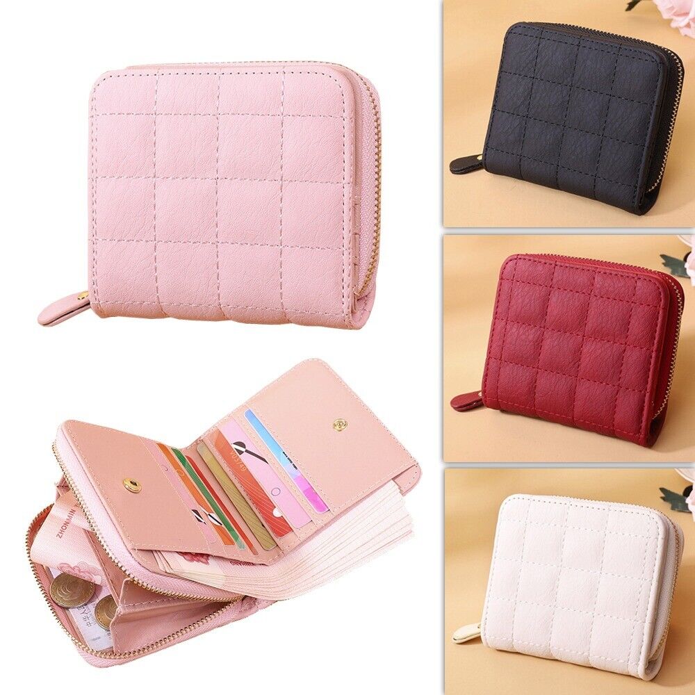 

Fashion Small Zipper Wallet Coin Purse Female PU Leather Plaid Purses Korean Version Women Cute Clutch Bag Wallets Key Pouch